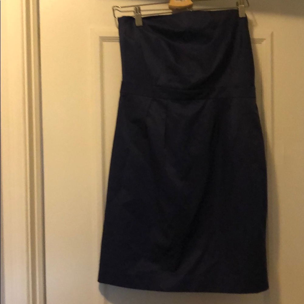 Navy blue strapless dress